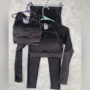 Gymshark Black and Gray Activewear Set